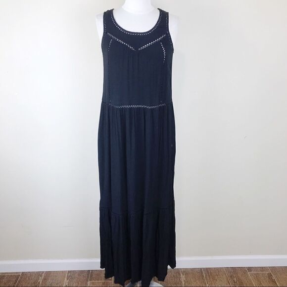 Scotch & Soda Paradise Cove Black Maxi Dress SZ 6 - Picture 1 of 8